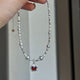 Pure Silver Pearl Ruby Pendant Necklace