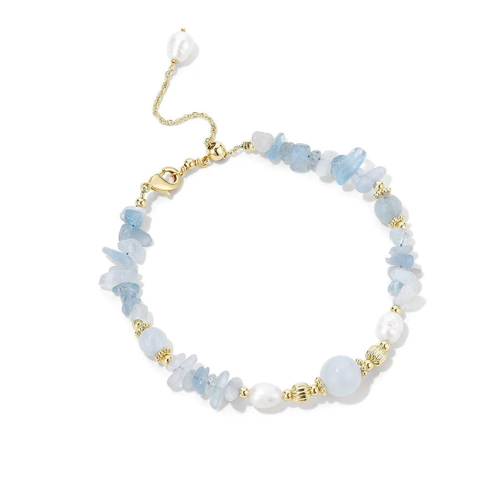 Aquamarine Pearl Bracelet