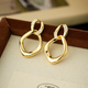Irregular Geometric Square Double Loop Earrings
