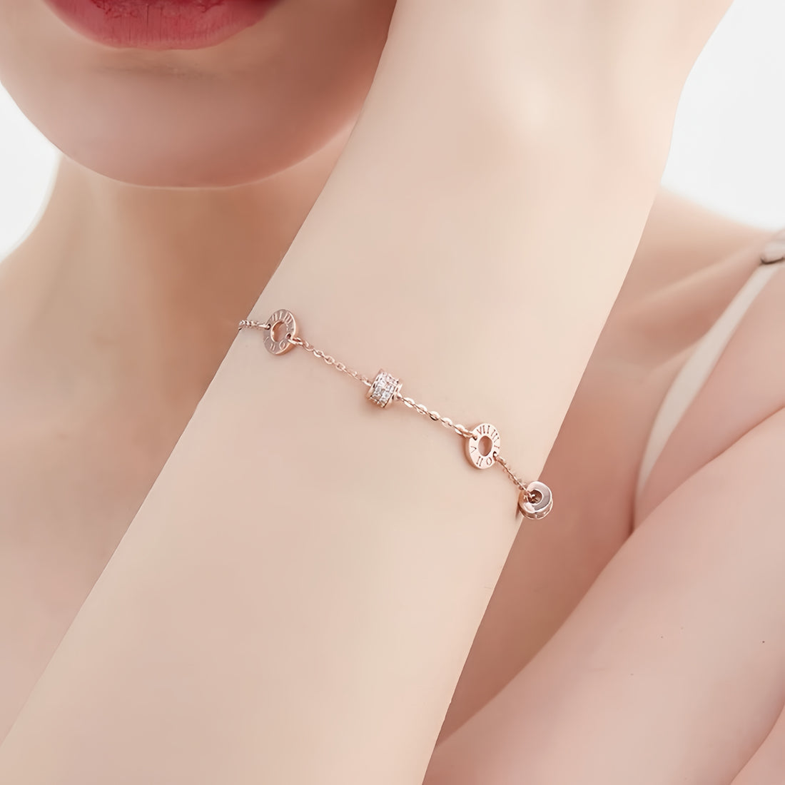 S925 Sterling Silver Roman Time  Bracelet