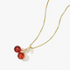 S925 Pure Silver Red Agate Cherry Necklace