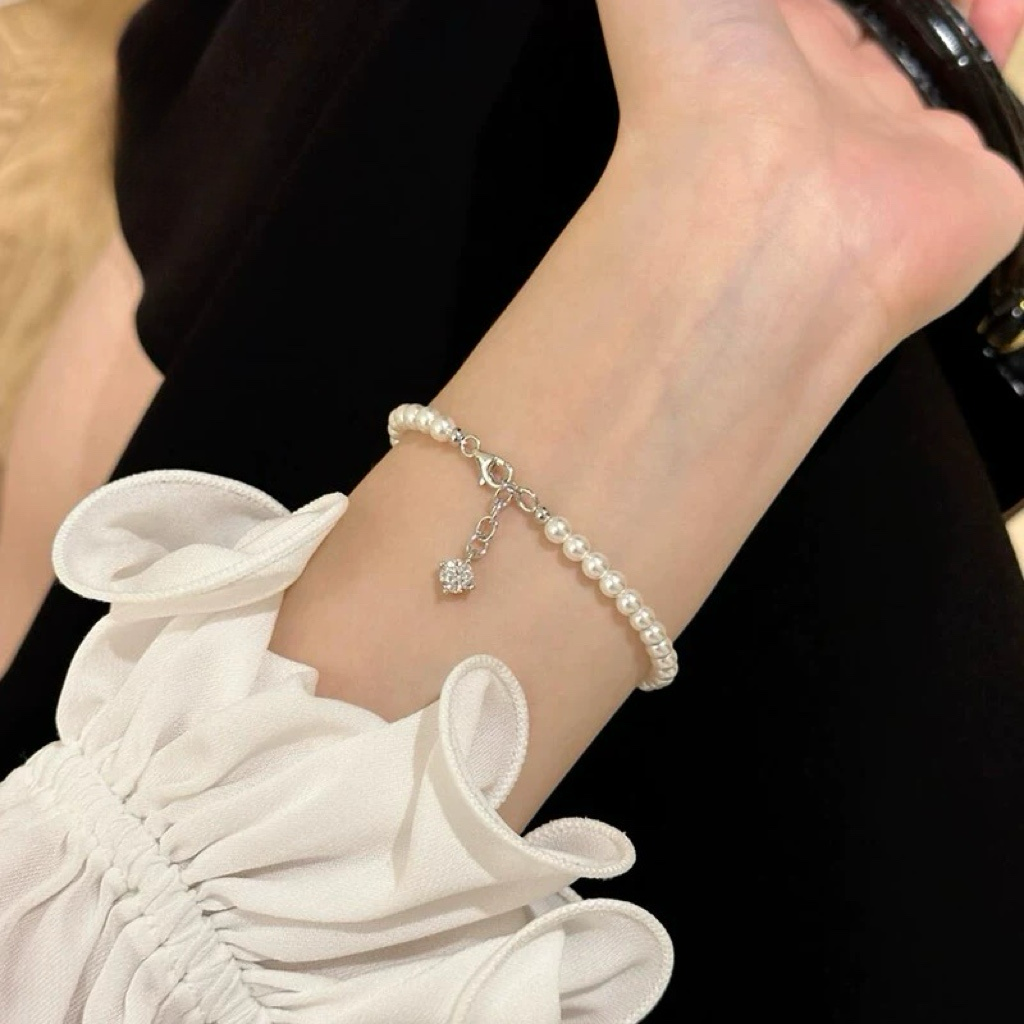 Pearl Zircon Pendant Bracelet