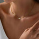 18K Gold Cross Pendant Collarbone Necklace