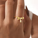 18K Gold Ribbon Bow Open Ring