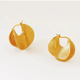 18K Gold Irregular Striped C-shaped Earrings