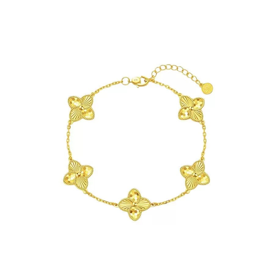 18K Gold Laser Clover Bracelet