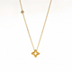 18K Gold Hollowed Out Diamond Inlaid Clover Necklace