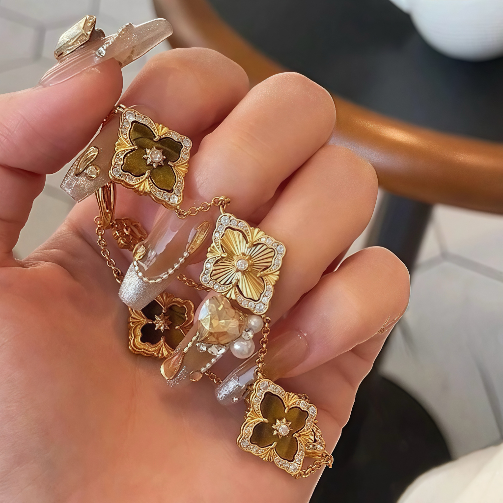 Tiger Eye Stone Diamond Shaped Flower Bracelet
