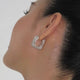 Silvery Square Openwork Hoop Earrings