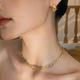 18K Gold Cuban Link Choker Necklace|Minimalist Metal Finish