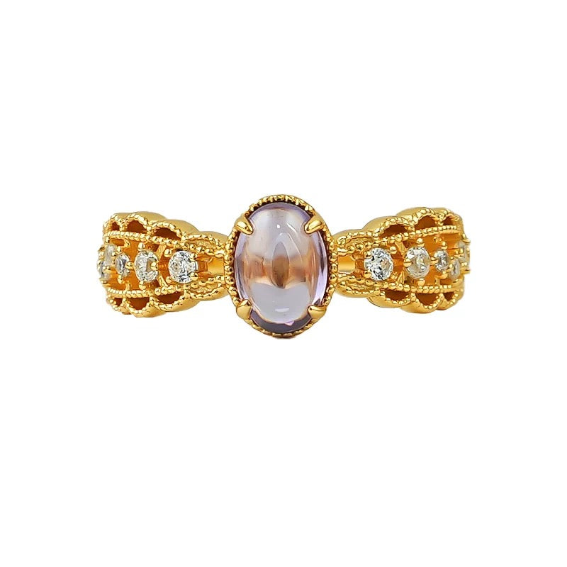 18K Gold "Victorian Lace" Amethyst Cocktail Ring