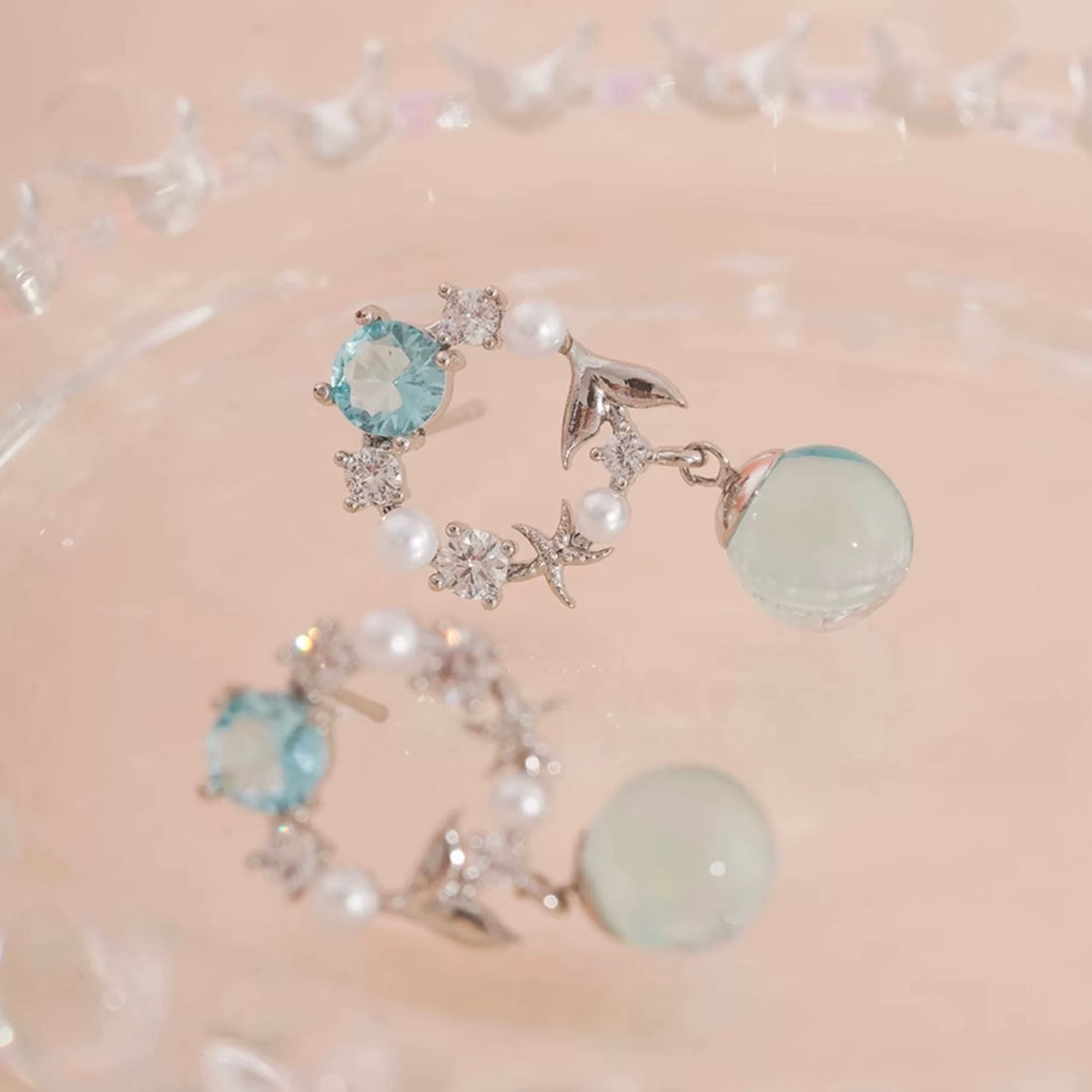Starfish & Tail Circle Earrings|Ocean Whispers Collection