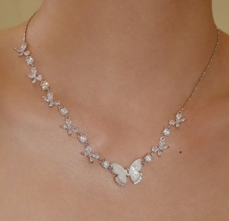 Diamante Butterfly Necklace