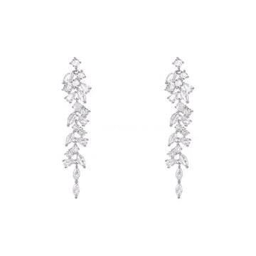 Long Tassel Zircon Earrings