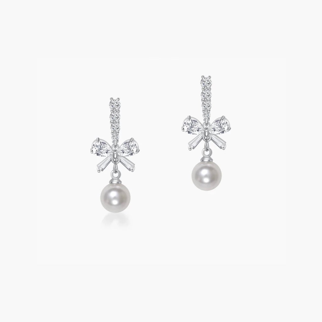 Butterfly Knot Pearl Earrings