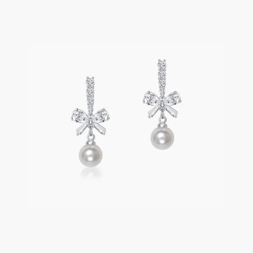 Butterfly Knot Pearl Earrings