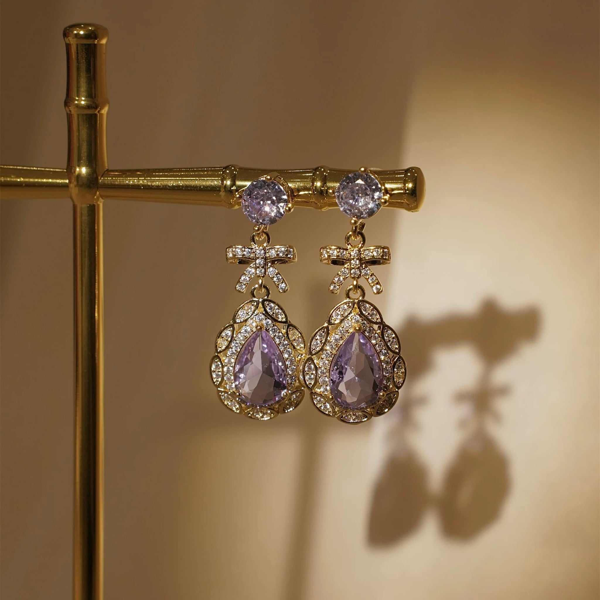 Purple Water Drop Earrings