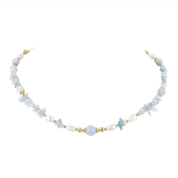 Aquamarine Pearl Necklace