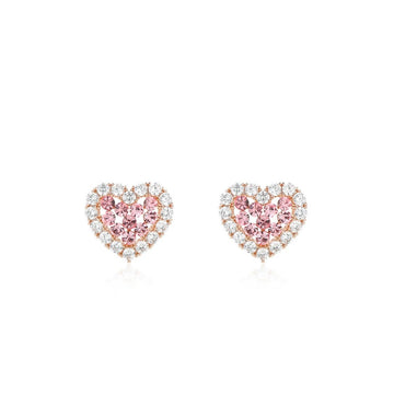 Pink Diamond Love Earrings