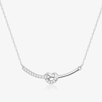 925 Sterling Silver Smile Knot Necklace