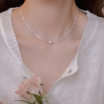 S925 Silver Pearl Pendant Necklace