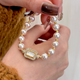 Natural Pearl Square Zircon Diamond Inlaid Bracelet