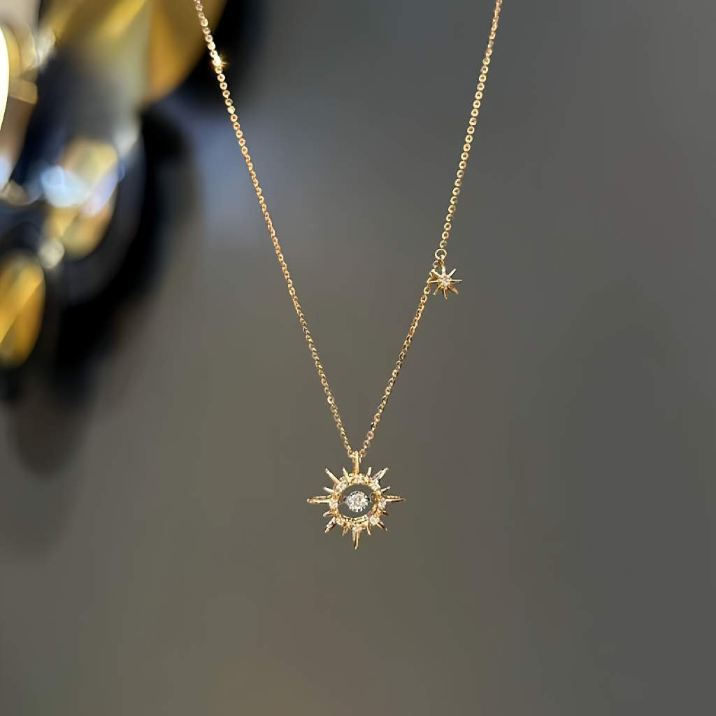 Gold Hollowed Out Sunflower Necklace