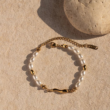 Golden Pearl Cascade Bracelet